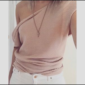 Dynamite Pink Open-Back Sweater